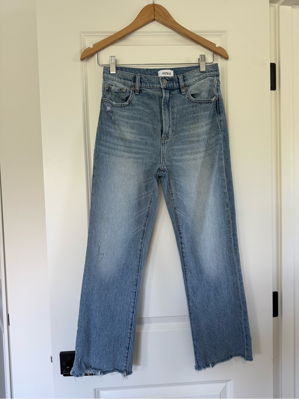 Pistola Light Blue High-Rise Straight Jeans Size 25